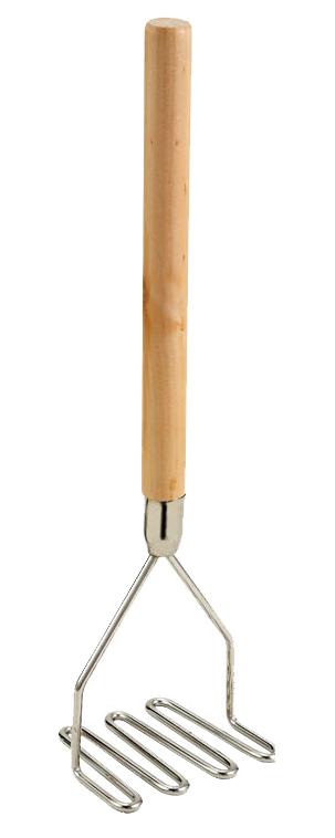 4 1/2" Square Potato Masher with 17 3/4" Wooden Handle